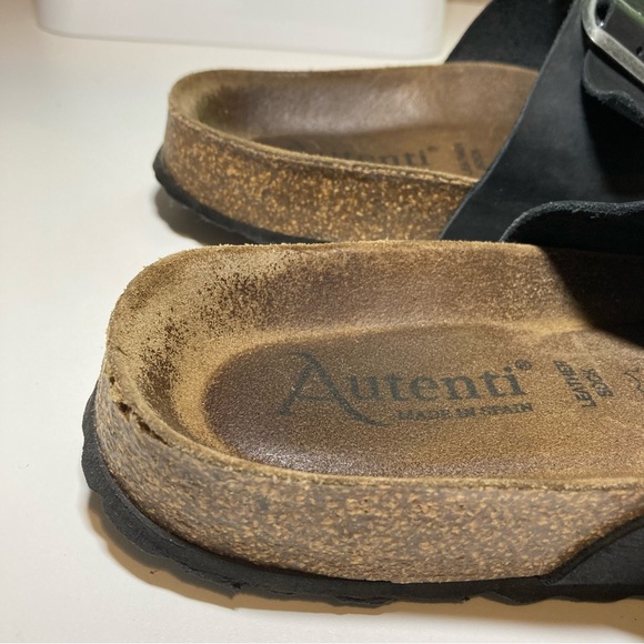 Autenti Made in Spain Men's 43 US 10 Leather Double Band Buckle Black Sandal - Picture 12 of 15